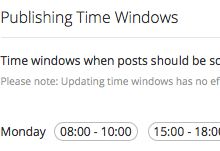 Set publishing time windows, and catch your audience when they're most responsive and engaged