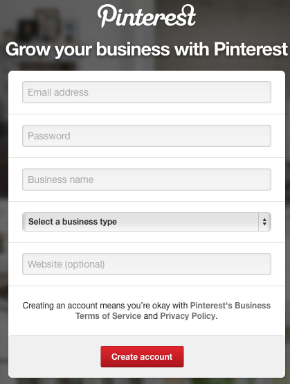 Create your business account on Pinterest