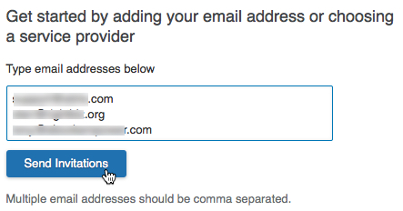 Type or copy and paste emails into the box