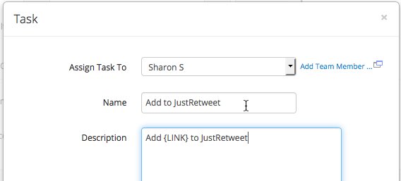 Using vWriter to systemize the regular usage of JustRetweet, by auto-delegating the task each time I publish new content