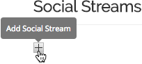 Add a new Social Stream by clicking '+' on the Social Streams page