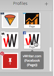 Just click a profile on the sidebar and it will be added to the Publishing Channel