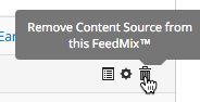 Delete the Content Source from the FeedMix™ by clicking the trash can icon