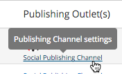 The link enables you to update the settings for the Publishing Channel