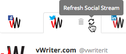 Click the Refresh Social Stream button to refresh the feed