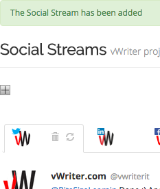 You will see the Social Stream loaded onto the Social Streams page