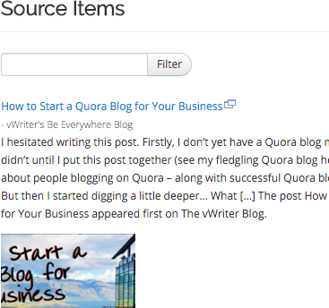 See content items listed from the Content Source