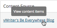Click the name of the Content Source to view the content items