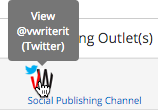 Click the avatar to view settings for the social profile