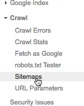 Click Sitemaps under the Crawl menu on the left