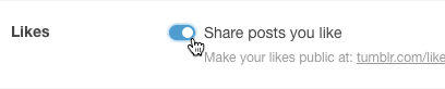 Share your Tumblr likes via a setting for your blog