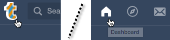 Access Tumblr's dashboard via the logo or home button
