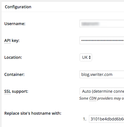 Configure your CDN settings within W3 Total Cache