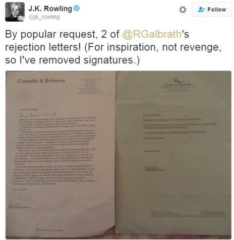 J K Rowling's rejection letters