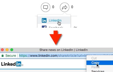 Incorporate links within your content to help others share it on LinkedIn
